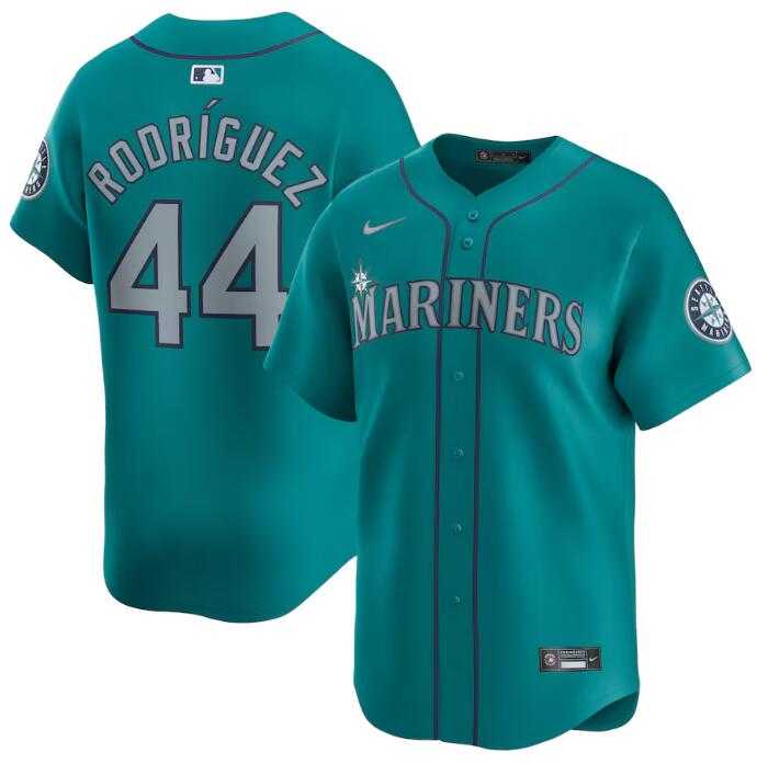 Men%27s Seattle Mariners #44 Julio Rodriguez Aqua Alternate Limited Stitched jersey Dzhi->2024 all star->NBA Jersey